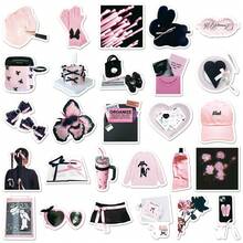 52pc Black & Pink INS Style Sweet Cool Creative Waterproof Decorative Stickers For Notebook, Planner, Luggage - Multicolor - View 3