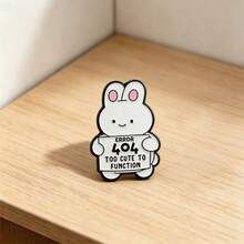 1Pc Cute 404 Error Animal Enamel Pin Funny Cartoon Black Cat Bunny Duck Brooches For Programmers Backpack Clothes Decor Daily Jewelry Gift - Multicolor - View 11