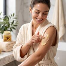 Exfoliante Corporal Oro de 24K para Limpieza Profunda - Crema Exfoliante Hidratante y Renovadora de la Piel - Tratamiento de Spa Corporal en Frasco de 350ml - ORO - Ver 2