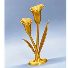 PLA Material Nordic Style 3D Printed Calla Lily Small Flower Decor, Gold Desktop Ambient Home Decoration Craft - Gold - View 1
