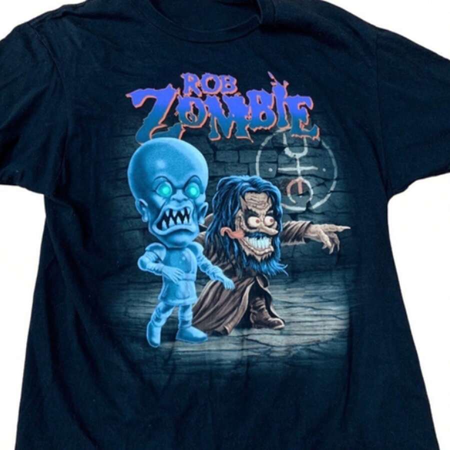 Vintage Rob Zombie Ablum Music T-Shirt All Size S To 5XLcrew Neck Tee,Women Casual Tees,Unisex Band Tee - Black - View 1