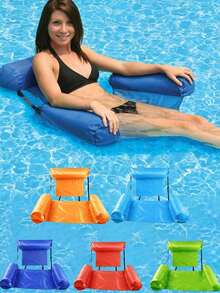Inflatable Swimming Pool Floating Chair, Colorful Durable Polyester Hammock-Style Lounge Chair With Armrests And Headrest, Suitable For Relaxing At Beach, Lake Or Pool - Inflatable Floating Seat - View 6
