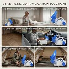 Portable Foldable Emergency Toilet For Car, ABS Material, Unisex, For Outdoor Camping, Traffic Jams, Long-Distance Travel, Fishing, Convenient Mobile Toilet - Blue and White - View 2