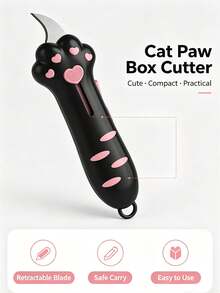 1pc Cat Paw Unboxing Knife Portable Utility Knife Cute Cartoon Student Unboxing Knife Opening Knife Creative Parcel Knife. Suitable For Opening Packages, DIY Crafts - Multiple Styles - View 1