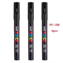 Uni PC-3M 多色壓克力氈尖細線筆 0.9-1.3mm 細尖，適用於繪圖、塗鴉、動漫、廣告與藝術創作 - 黑色 - 查看 15