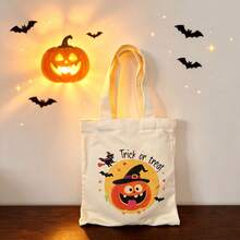 1/5/10pcs Cute Pumpkin Ghost Skeleton Bat Spider Black Cat Little Devil Lantern Pattern Halloween Theme Reusable Fabric Tote Shopping Bags Trick Or Treat Bags, Small Batch Multi-Piece Set Trick Or Treat Bags Storage Bags, Essential Halloween Shopping Gift Packaging Bags, Suitable For Christmas Decoration Indoor Outdoor Yard Garden Lawn Entrance Small Gifts, Essential Halloween Party Small Gift Storage Bags Gift Bags - Multicolor - View 57