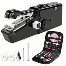 EDCUEBE7 Portable Handheld Sewing Machine - Quick Sewing Mini Tool, White/Black, Compact Design With Adjustable Tension Knob And Presser Foot, For Clothing Cutting | Handheld Sewing Machine | Multi-Functional Sewing Tool, Suitable For Travel And Home DIY Fabric Repair, Easy For Beginners To Use, Accessory Color Random - Manual Sewing Machine + Sewing Kit - View 10
