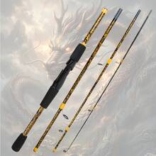 1 Set 4pcs Detachable Spinning Fishing Rod Kit, Portable Split Rod Design, Stable Long Cast, Suitable For Beginners Saltwater Freshwater Outdoor Fishing Gear - Yellow - View 2