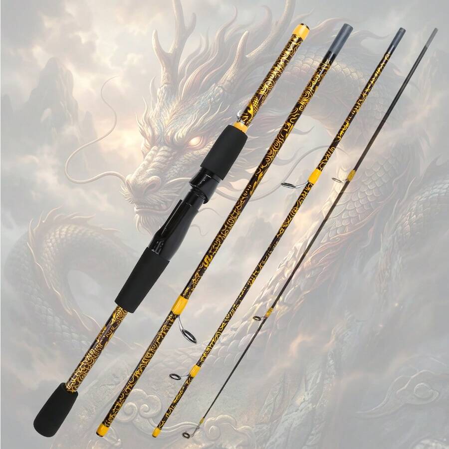1 Set 4pcs Detachable Spinning Fishing Rod Kit, Portable Split Rod Design, Stable Long Cast, Suitable For Beginners Saltwater Freshwater Outdoor Fishing Gear