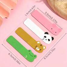 5pcs Colorful Fluorescent Index Tabs Cartoon Animal Letter Number Page Divider PET Writable Sticky Notes Notebook Classification Labels Bookmark Indicator Stickers Student Stationery Back To School Essentials - one-size - View 2