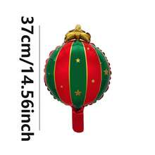 10pcs 37cm Christmas Red & Green Striped Star Shaped Colorful Hanging Balloons, Suitable For Christmas Indoor & Outdoor Party Decoration Props (Ribbon Not Included) - View 5