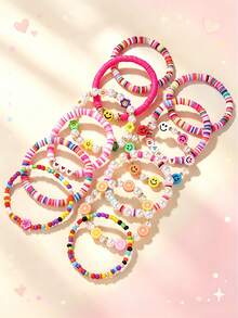 12Pcs/Set Boho Chic Polymer Clay Beaded Bracelets Summer Fashion Girl Ideal Gift - Multicolor - View 4
