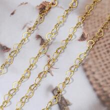 1m Fashion Heart-Shaped Hollow Copper Chain, Suitable For DIY Handmade Women's Necklace, Bracelet Jewelry Accessories - Chain - View 1