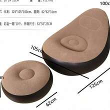 2pcs Slouchy Sofa Inflatable Chair Foldable Lounge Chair (Sofa + Footstool) Outdoor Sofa Bed With Footstool, Indoor/Outdoor Portable Foldable Inflatable Pad Nap Leisure Chair Set - Multicolor - View 4