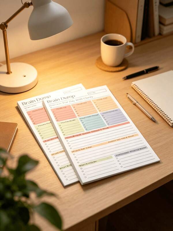 1/3/5 pièces Cahier de Brain Dump & Liste de tâches A5, Design minimaliste, Papier premium, Convient pour la gestion des tâches quotidiennes, l'utilisation d'un planificateur personnel et d'un gestionnaire de projet, Journal de planification pratique, Organisation pratique, Rentrée scolaire