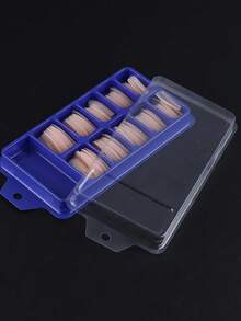 100pcs Translucent Nude Extra Long Boxed Fake Nails, Coffin Square Full Coverage Press-On Nails, Glossy Minimalist Fashion Acrylic Nails, DIY Nail Salon Design, Nail Extension Supplies - Apricot - View 5