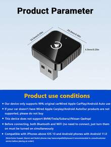 XUDA 新版 CarPlay AI Box Mini Superbox 有線轉無線，無線 CarPlay 與 Android 2合1功能，支援 2.4-5.0 GHz WiFi 5，適用於 99% 配備有線 CarPlay 與 Android 功能的車款 - A - 查看 4