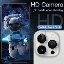 CASECOPS 3Set/9Pcs Metal Camera Lens Protector Compatible With Iphone 17/16 PRO MAX/16PRO/16 Plus/15 PRO MAX/15 PRO/14 PRO MAX/14 PRO/13 PRO MAX/13 PRO/12 PRO MAX/12 PRO, Tempered Glass, 9H Metal Single Lens Cover, Anti-Fall And Anti-Scratch, High Definition Transparent - Silver - Silver - View 4