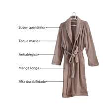 Kit 2 Roupões Kimono Corttex Attuale Microfibra Super Macia Quentinho Fresco Todas Estações Manga 3/4 Sem Bolso - M/M - Visão 5