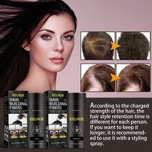 EELHOE 1/2/3 Pcs Dark Brown Hair Building Fibers - Instant Volumizing Thickening Powder With Natural Keratin, Hairline Concealer Fill-In Fibers For Thinning Hair, Strong-Hold Static Cling, For Men & Women, Perfect For Daily Use, Parties & Weddings - Rust Brown - View 3