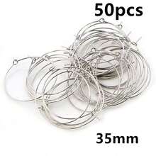 50pcs 20-40mm Beading Hoops Earrings Big Circle Ear Hoops Earrings Wires For DIY Jewelry Making Accessories Supplies - Circle Hoops - View 51
