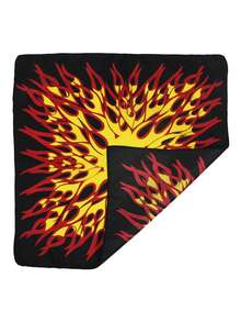 3 pièces Foulard carré unisexe à imprimé flamme à la mode, accessoire polyvalent pour l'extérieur, bandeau pour cheveux, bandana, serviette de visage, mouchoir, foulard, châle - Multicolore - Voir 9