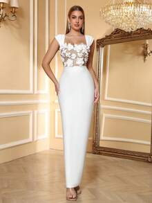 LOVE Aing Women's Summer/Autumn Evening Dress, White Dress Wedding Party Fall - White - View 1
