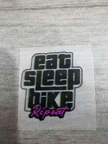 「Eat Sleep Ride Repeat」防水自行車貼紙，優質 PVC 材質耐磨防刮貼花，適用於公路車、山地車及戶外使用 - 彩色 - 查看 13