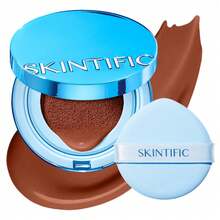 SKINTIFIC 絲絨霧面氣墊粉底液 藍色，全遮瑕，12小時控油，適合油性與混合性肌膚，防水，持久，輕盈，保濕，不脫色 | 09N 自然可可色 - 09N Natural Cocoa - 查看 11