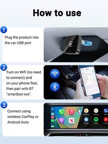 XUDA 新版 CarPlay AI Box Mini Superbox 有線轉無線，無線 CarPlay 與 Android 2合1功能，支援 2.4-5.0 GHz WiFi 5，適用於 99% 配備有線 CarPlay 與 Android 功能的車款 - A - 查看 3