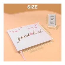 Elegant Hardcover Guest Book For Weddings Baby Showers And Special Events White Lined Keepsake Album With 150 Pages - White - View 2
