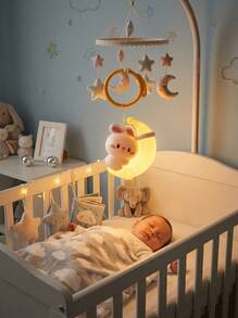 1pc Cute Night Light, Soothing Music Sleep Aid, Stroller Hanging Decor, Bedroom Sleep Lamp, Nursing Eye-Care Children's Night Light, Bedside Lamp - Multicolor - View 3