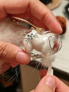 1pc Cat Hair Collector Keychain, Suitable For Commemorating Cat And Dog Fur, Pet Hair Keepsake, Keychain, Backpack, School Bag, Phone Charm - Multicolor - View 2
