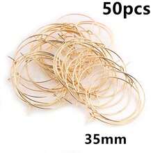 50pcs 20-40mm Beading Hoops Earrings Big Circle Ear Hoops Earrings Wires For DIY Jewelry Making Accessories Supplies - Circle Hoops - View 38