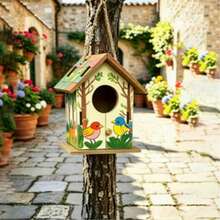 Outdoor Garden Villa Backyard Birdhouse Hanging Decor, Gift For Bird Lovers, Suitable For 11 Holidays And 4 Seasons, Warm Little Home For Birds - A - View 3