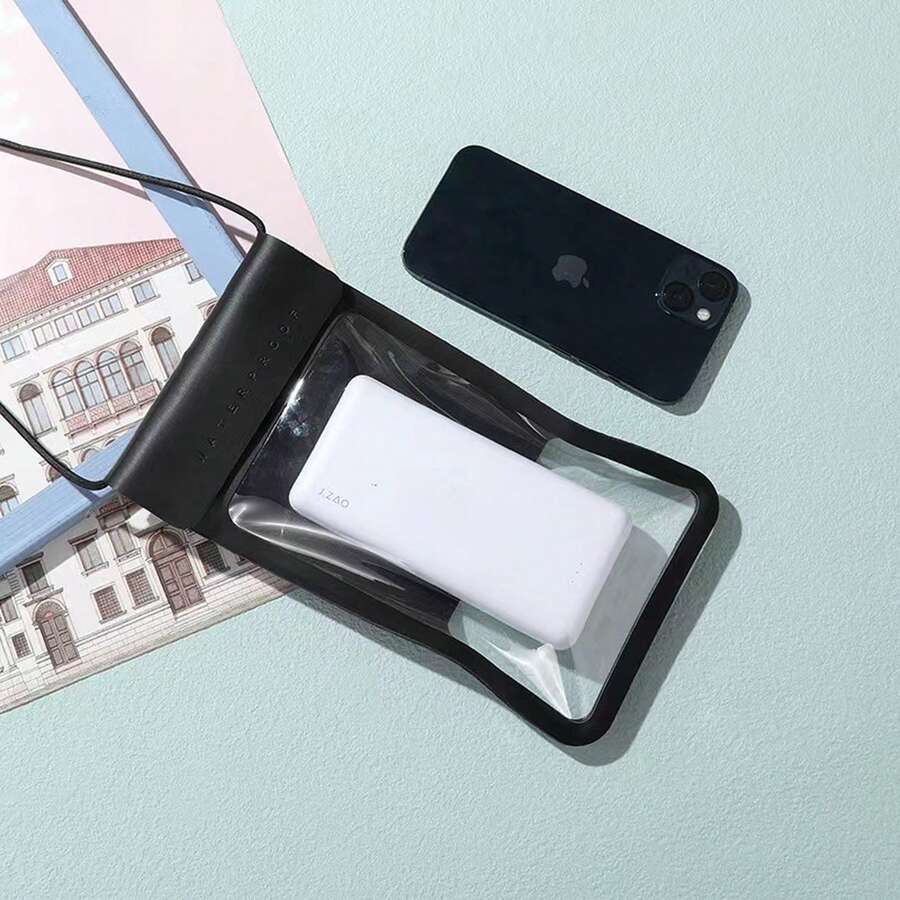 1pc Large Widened Dual-Use Waterproof Storage Bag, Can Hold Power Bank + Mobile Phone, Suitable For Outdoor Rafting And Hot Springs, Long Sealed - Large - View 1
