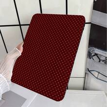 酒紅色波點蕾絲印花平板保護翻蓋保護殼，附筆槽，相容 iPad 10代 Smart Case/11(A16 2025)/相容 Galaxy S9/S7/S10+/相容 /相容 - 彩色 - 查看 6