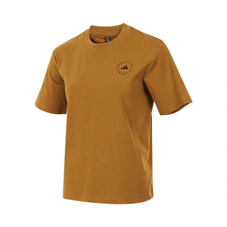 Adidas Women's Spring/Summer Minimalist Comfortable Sports Casual Short Sleeve Round Neck T-Shirt IW9923 - Brown - View 1