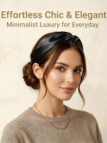 5/1 pieza Diadema elástica retorcida para mujer, diadema cruzada de unicolor de moda simple, diadema multifuncional para lavarse la cara, accesorio de moda para el cabello de uso diario - Multicolor - Ver 4