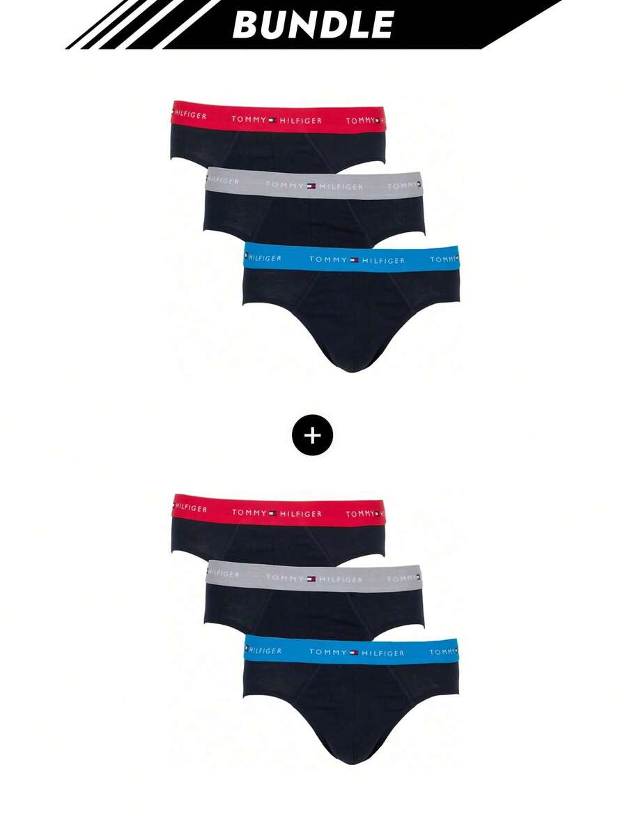 Tommy Hilfiger [حزمة] تومي هيلفيغر 3 عبوات سراويل داخلية رجالية X 2 - أسود + أسود - مشاهدة 1