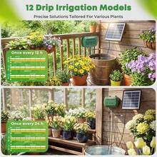Rotatable Solar Panel Automatic Drip Irrigation Kit 12 Timed Watering Modes With Low Water Alert For Summer Vacation Garden And Balcony Plant Care - A - View 5