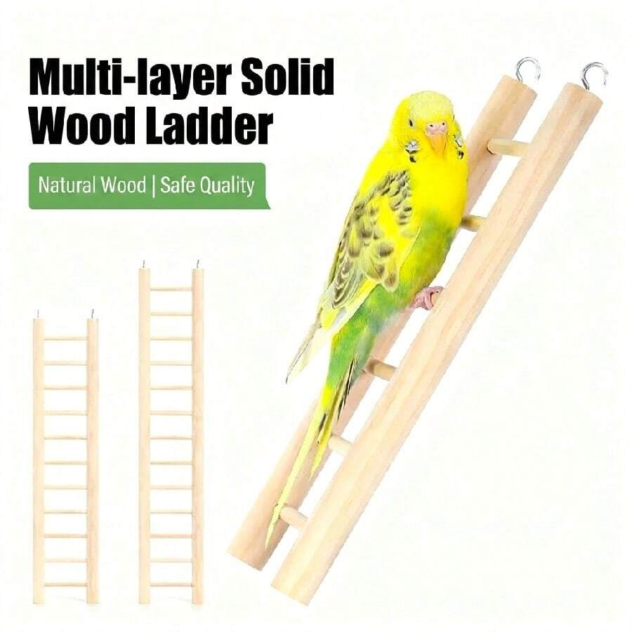 1pc 8-Step Bird Hanging Climbing Ladder, Bird Toy, Bird Climbing Ladder, Bird Supplies, Bird Cage Accessories, Bird Training Supplies, Accessories - Style A - View 1