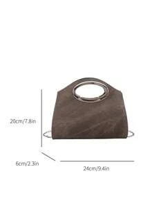BAILEE Túi cầm tay dự tiệc nữ phong cách avant-garde thời thượng với tay cầm tròn và dây xích kim loại, phù hợp cho trang phục buổi tối, lựa chọn quà tặng hoàn hảo - Nhiều màu - Xem 13