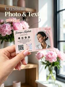 200/500/1000張個性化客製商務名片 尺寸9x5.4cm 3.5x2.1英吋 可客製Logo圖片文字QR碼 感謝卡 邀請卡 產品促銷卡 - 彩色 - 查看 3