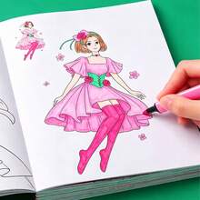 2 Random Princess Coloring Book For Girls 3+ Features Fashion, Forest, Bride, Cake & Magic Girls. Large Easy Pages, Thick No-Bleed. Stress-Relief, Early Learning. Ideal Gift - 2 Girls' Coloring Book - View 5