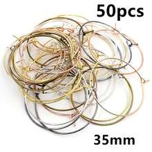 50pcs 20-40mm Beading Hoops Earrings Big Circle Ear Hoops Earrings Wires For DIY Jewelry Making Accessories Supplies - Circle Hoops - View 9