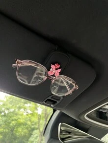 1pc Cartoon Balloon Puppy PVC Soft Rubber Car Sun Visor Clip, Multi-Function Fashion Glasses Card Holder - Multicolor - View 4