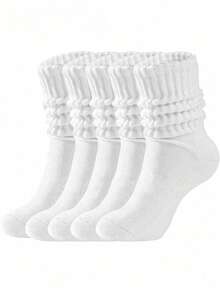 1/3/4/5/6/7/8/10 Pairs Women's Multi-Color Fashion Bubble Slouch Socks, Comfortable, Classic, European Style, Knee-High, Casual Tight Mid-Calf Socks, Unisex, Women's Socks, Gift For Boyfriend - Set a - View 8