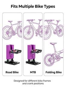 MOTSUV Aluminum Alloy Bicycle Crank Parking Stand, Universal Portable Bicycle Floor Stand, Adjustable Indoor/Outdoor Bicycle Storage And Display Rack - Multicolor - View 8