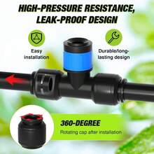 Push In Drip Irrigation 360 Degree Eddy Current Drip Irrigation Nozzle Irrigator, Adjustable 360 Degrees, Made Of High-Quality Plastic Material, Suitable For Garden Irrigation Systems - A - View 6